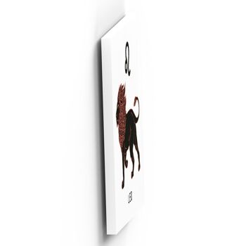 P8084 - Leo Terracotta On White Zodiac Symbol Star Sign Themed Wooden Wall or Standing Plaque 2