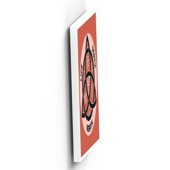 P8090 - Triquetra Terracotta On White Zodiac Symbol Star Sign Themed Wooden Wall or Standing Plaque 3