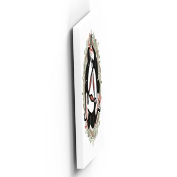 P8092 - Hare Trinity On White Zodiac Symbol Star Sign Themed Wooden Wall or Standing Plaque 2