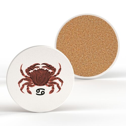 P8113 - Cancer Zodiac Symbol Star Sign Spiritual Themed Gift Idea Ceramic Coaster