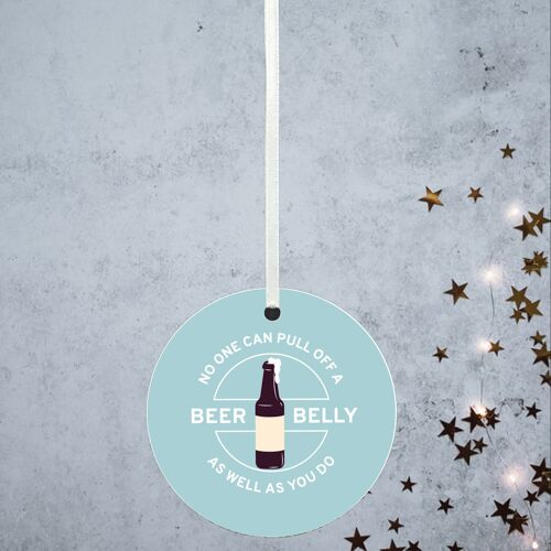 P8148 - Beer Belly Alcohol Themed Funny Decorative Bauble Secret Santa Gift Idea