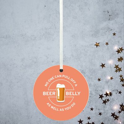 P8149 - Beer Belly Alcohol Themed Funny Decorative Bauble Secret Santa Gift Idea