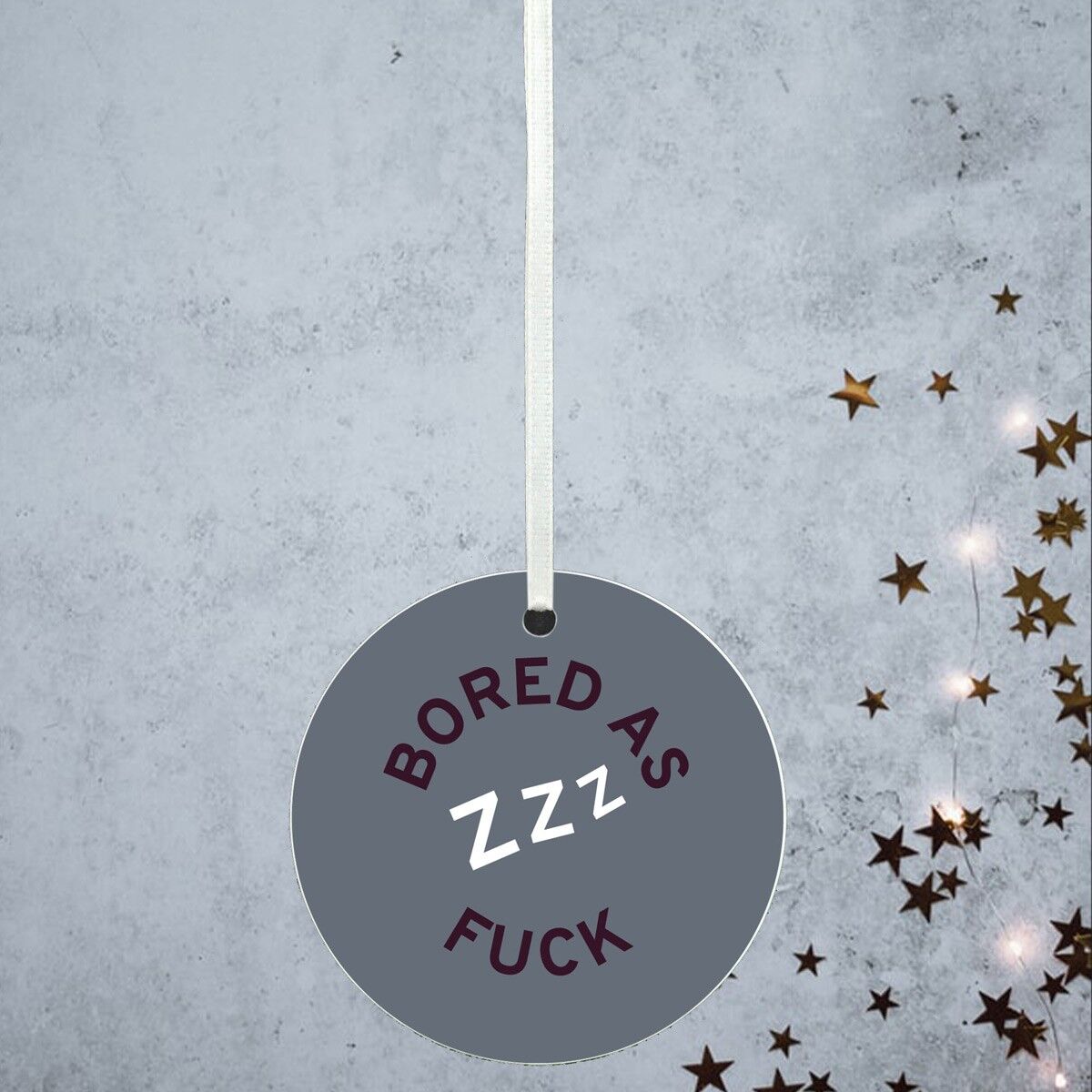 P8151 - Bored As F * ck Humor a tema divertente pallina decorativa idea regalo segreta di Babbo Natale