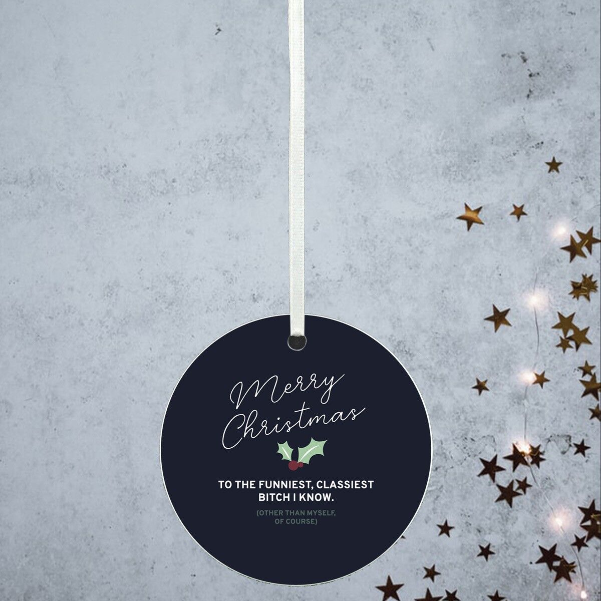 P8175 - Idea regalo segreta di Babbo Natale con pallina decorativa divertente a tema umoristico di Buon Natale