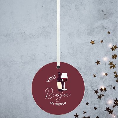 P8192 - Rioja My World Humor a tema divertente pallina decorativa idea regalo segreta di Babbo Natale