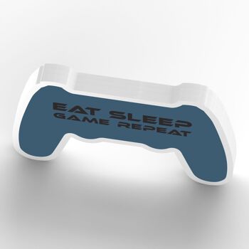 P8202 - Eat Sleep Game Repeat Console de salle de jeu Debout Block Plaque Gamer Idée cadeau 4