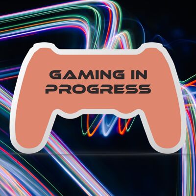 P8203 - Gaming In Progress Consola de sala de juegos Placa de bloque de pie Idea de regalo para jugadores