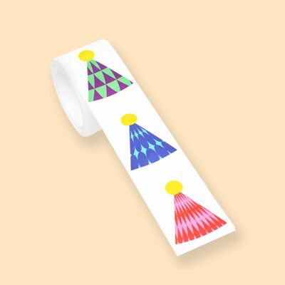 STICKERS ON A ROLL - Party Head - PET Material