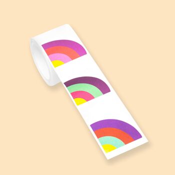 STICKERS ON A ROLL - Rainbow - PET Material 1