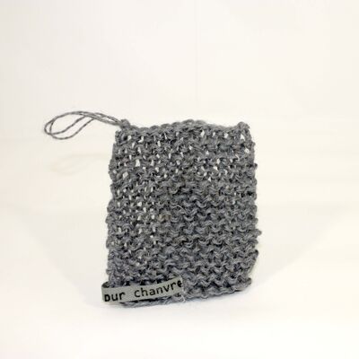 Exfoliating cloth in gray hemp