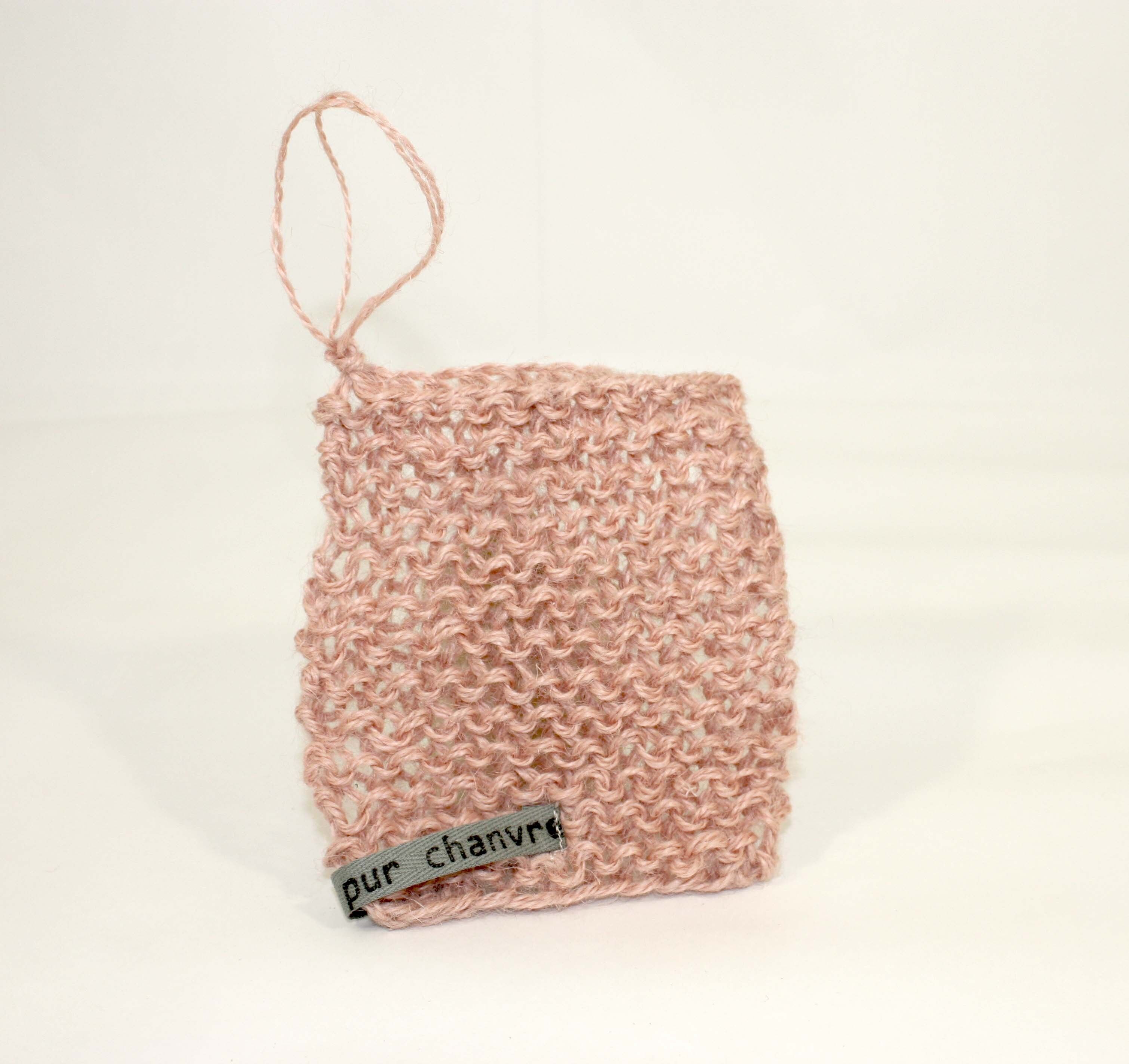 Panno esfoliante in canapa rosa