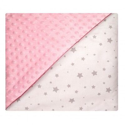 Reversible and ultra soft baby blanket, Pink, Made in France, STELLA