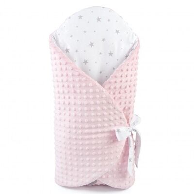 .Evolutive swaddling sleeping bag, Pink, Made in France, Minky Stella