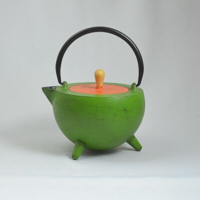 Pop 1.0l iron jug light green with orange lid