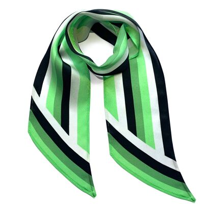 Henley Silk Stripe Neck Scarf Mint Green