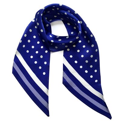 Polka Dot Silk Neck Scarf Electric Blue