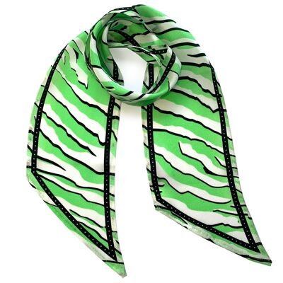 Wild Tiger Silk Neck Scarf Mint Green