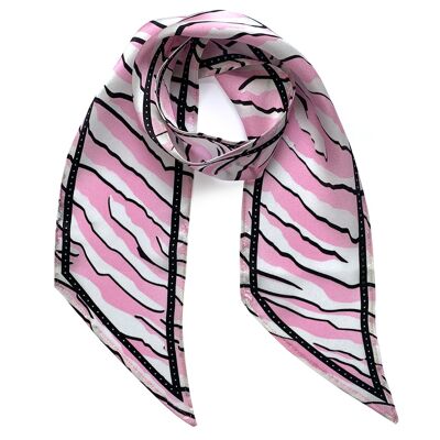 Foulard en Soie Tigre Sauvage Rose