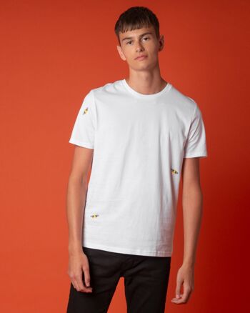 T-Shirt Brodé Abeille Blanc - Homme 5