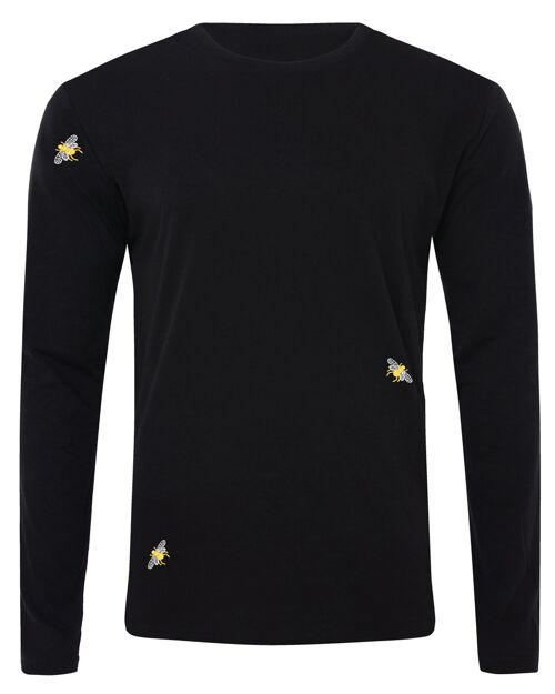 Bee Embroidered Long Sleeved Top Black - Men