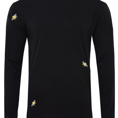 Bee Embroidered Long Sleeved Top Black - Men