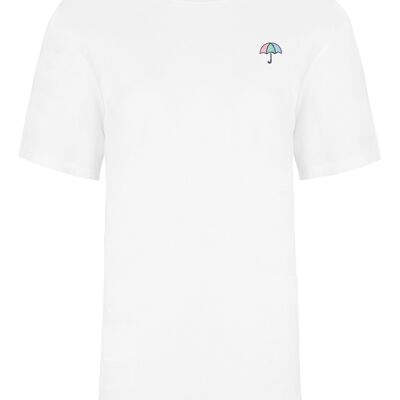 T-shirt ricamata con ombrelli Bianco Uomo