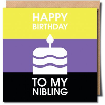 Feliz cumpleaños a mi tarjeta de felicitación no binaria Nibling.