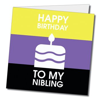 Joyeux anniversaire à ma carte de voeux non binaire Nibling. 2