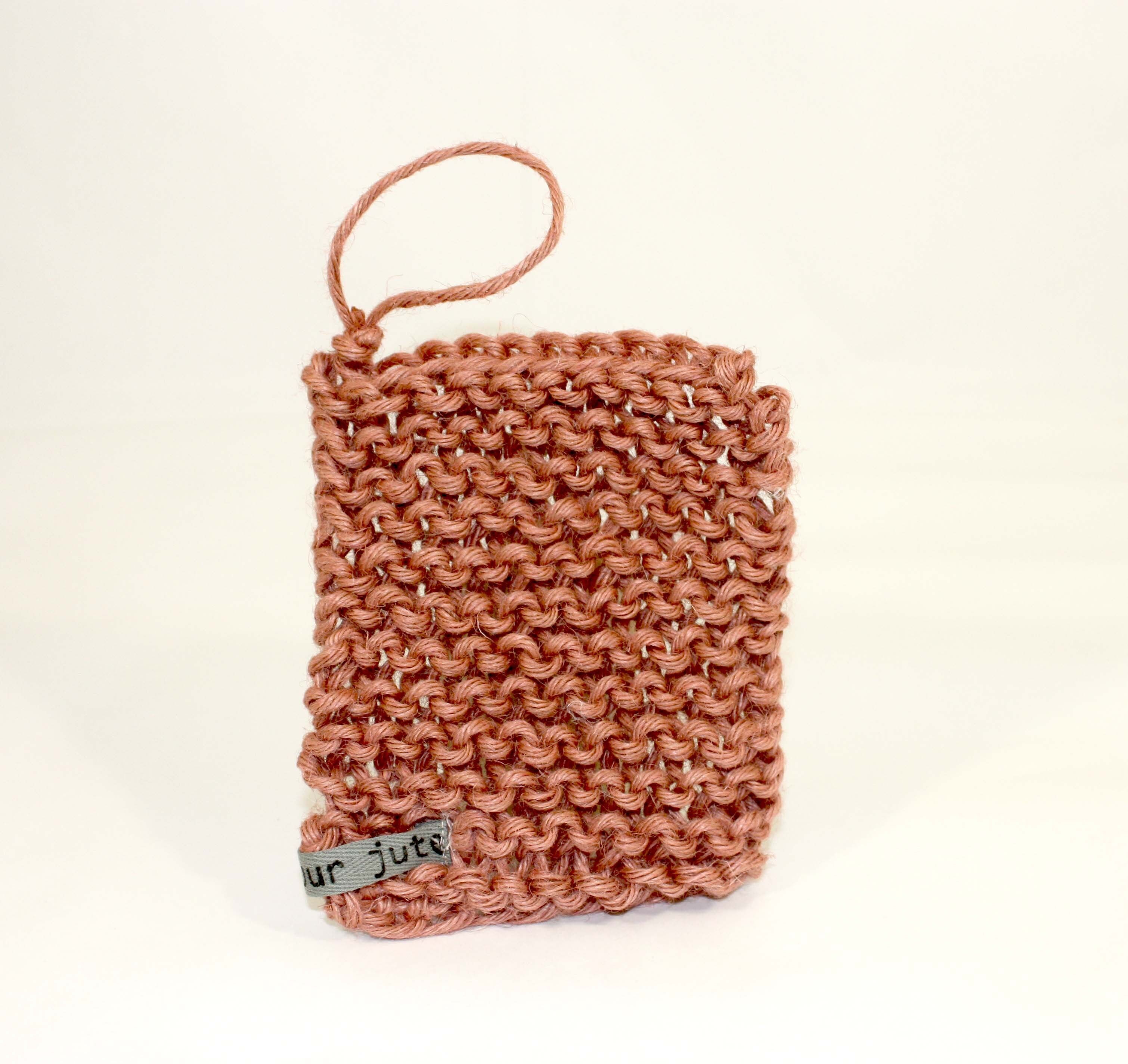 Portasapone in iuta rosa