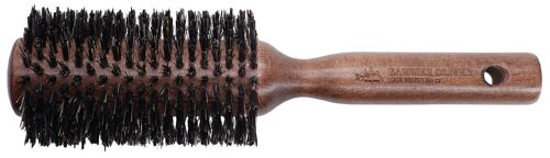 Round wooden brush with boar bristles