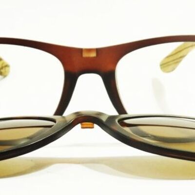 Sunglasses 195 way "anti-blue" - on clip red - brown