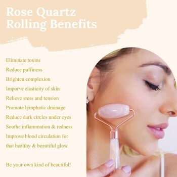 Outil de massage facial anti-âge Scilla Rose-Rose Quartz Roller 3