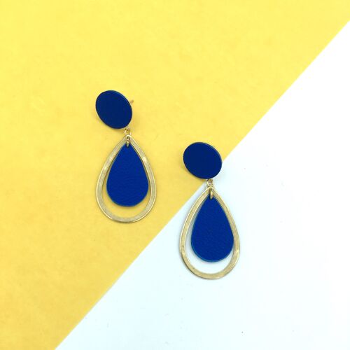 Boucles d'oreilles Emilie bleu électrique