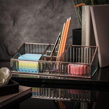 Plateau organisateur cosmétique en verre | 3 couleurs 3