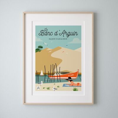LE BANC D'ARGUIN - Bassin d'Arcachon - Affiche