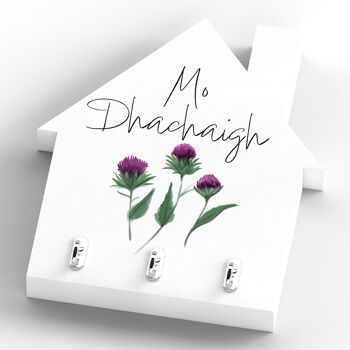 P8283 - Plaque porte-clés en forme de maison en forme de fleur de chardon Mo Dhachaigh 4