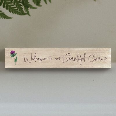 P8297 - Belle Chaos Thistle Flower Of Scotland Momento Block Plaque