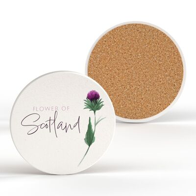 P8298 - Thistle Flower Of Scotland Ceramic Round Coaster