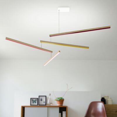 Suspension Mobile en Chêne - Luminaire LED Dimmable - Lustre -  TASSO Cho Dimmable
