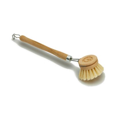 Wooden dish brush with handle