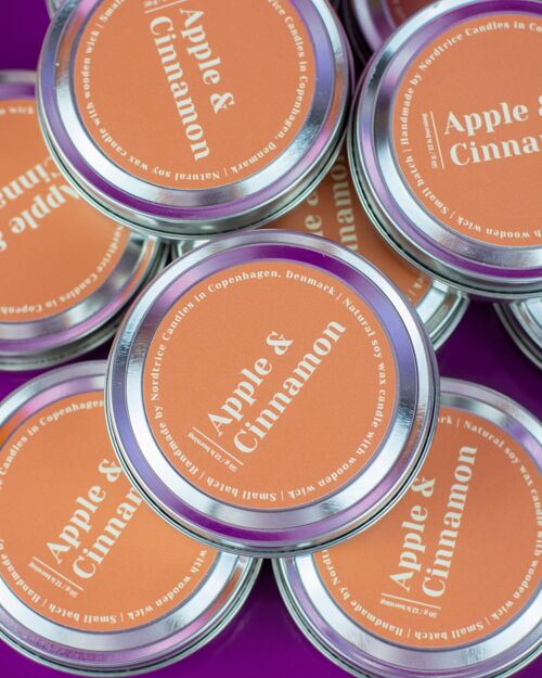 Scented soy candles, M-Size Apple and Cinnamon