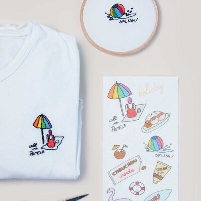 Diseños de Bordados para Camisetas - Vacaciones en el mar