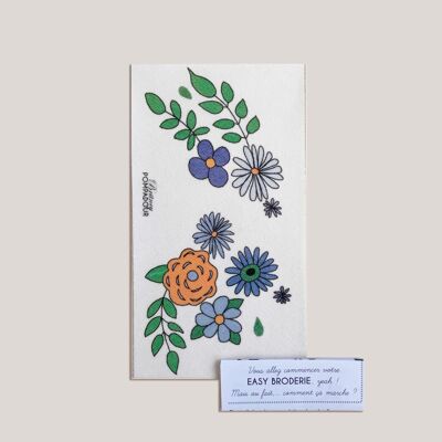 Embroidery Designs for T-shirts - Blue Shoulder Flowers