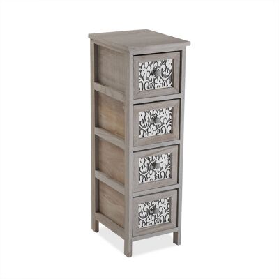 GRAY WOODEN DRAWER 4 DRAWERS 22150025