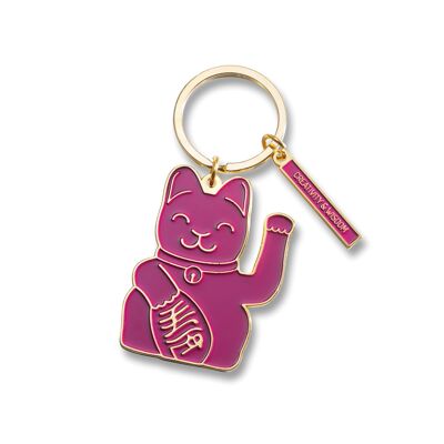 Maneki Neko Keyring | Purple