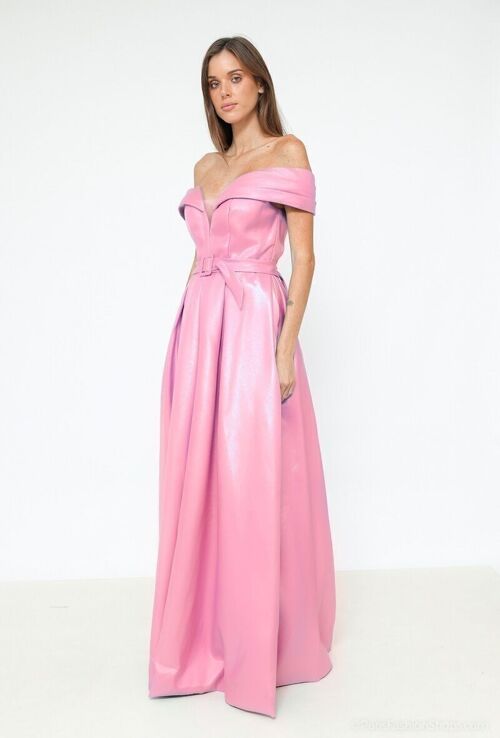 Robe de soirée longue vieux rose