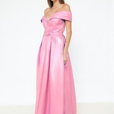 Robe de soirée longue vieux rose