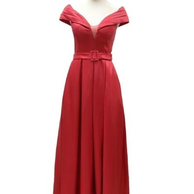 Burgundy long evening dress