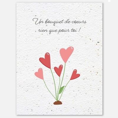 Cards piantabili - Bouquet di cuori