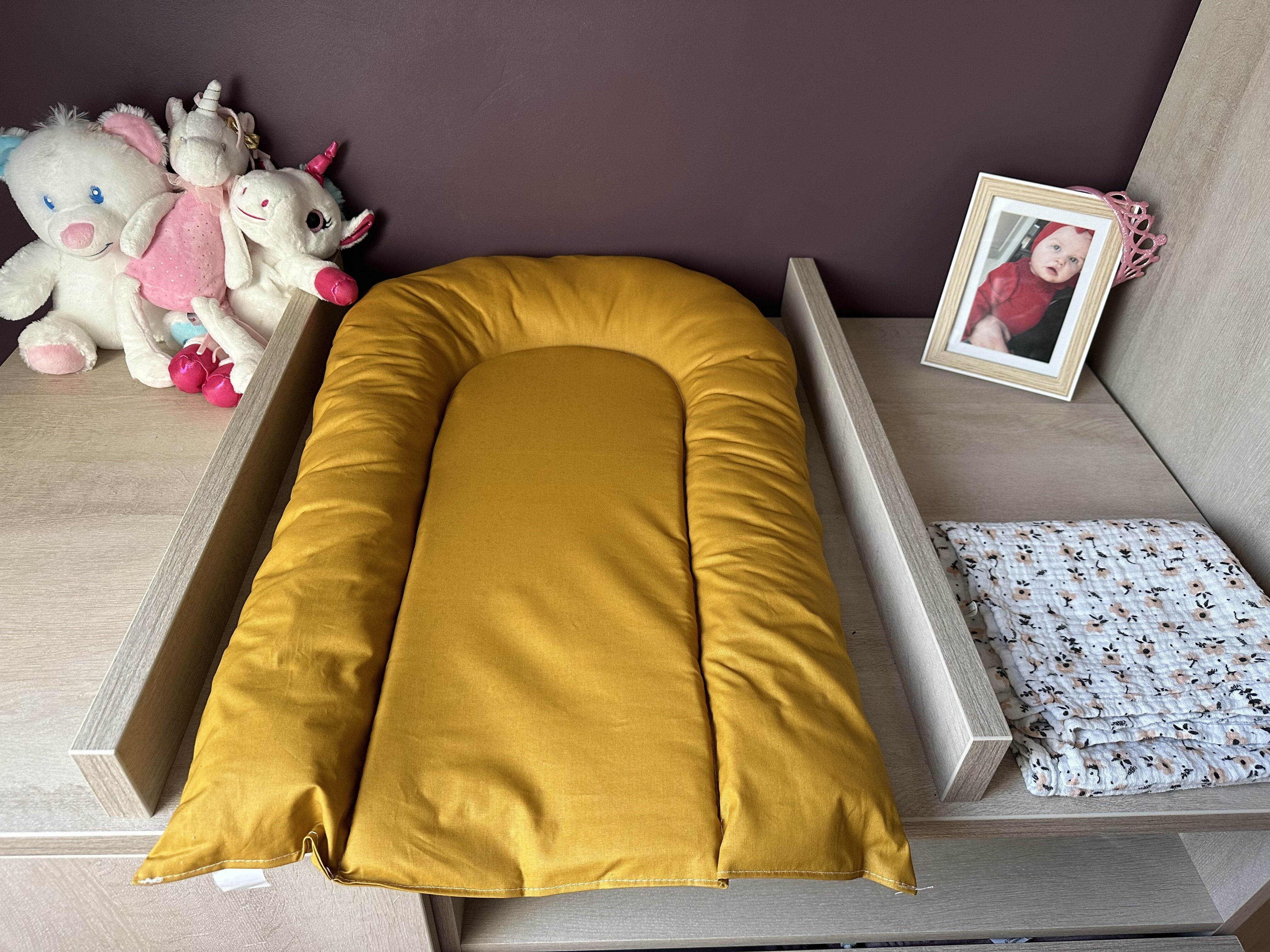 Wickelunterlage 70x50 cm Baumwollstoff mit Wendebeschichtung Senf